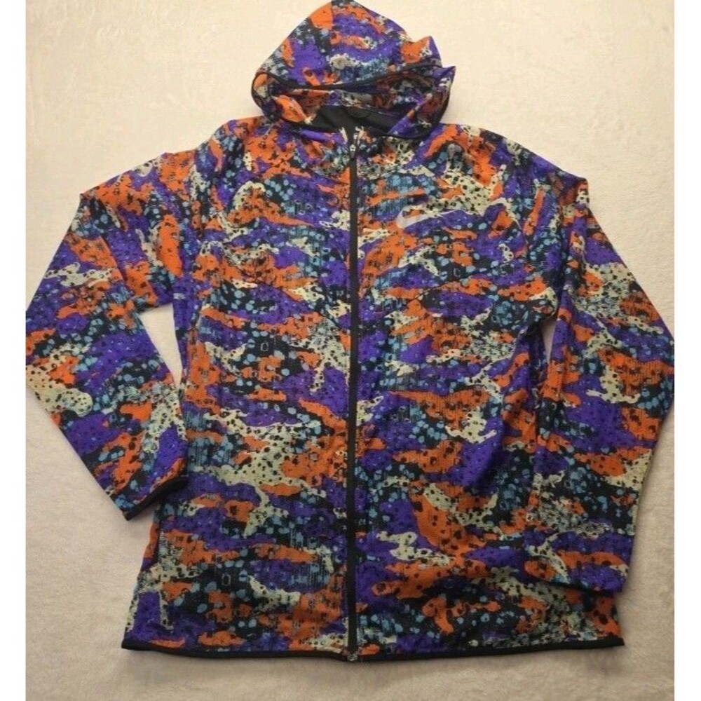 Nike Essential Running Jacket Multi Color Tiger Camo Mens Large
